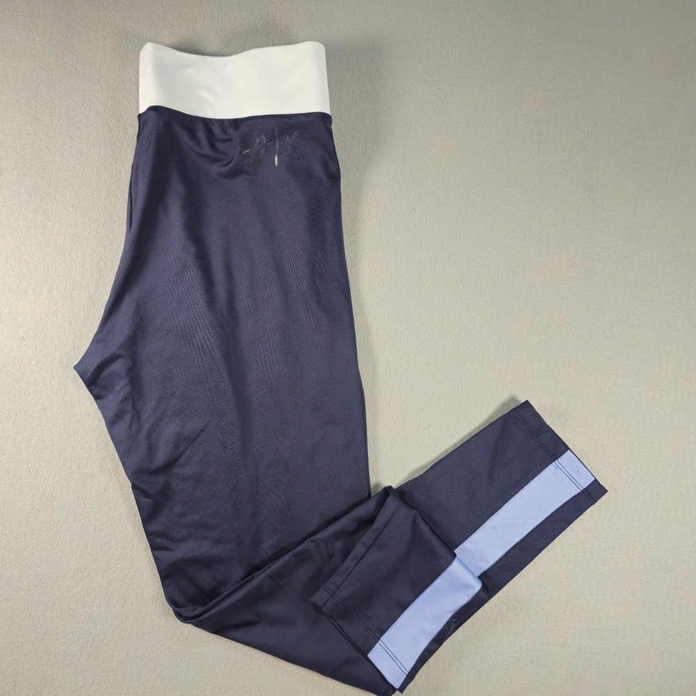 A|X Armani Exchange Women's Leggings XL Navy Blue Colorblock High Rise NWT
